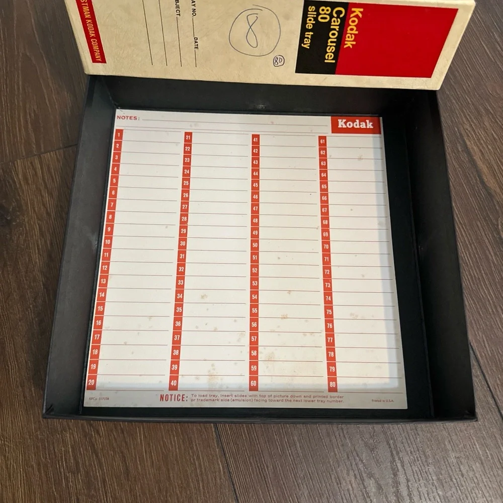Kodak Carousel Transvue 80 Slide Tray Lot of 3 (1 black , 2 gray), Original Box